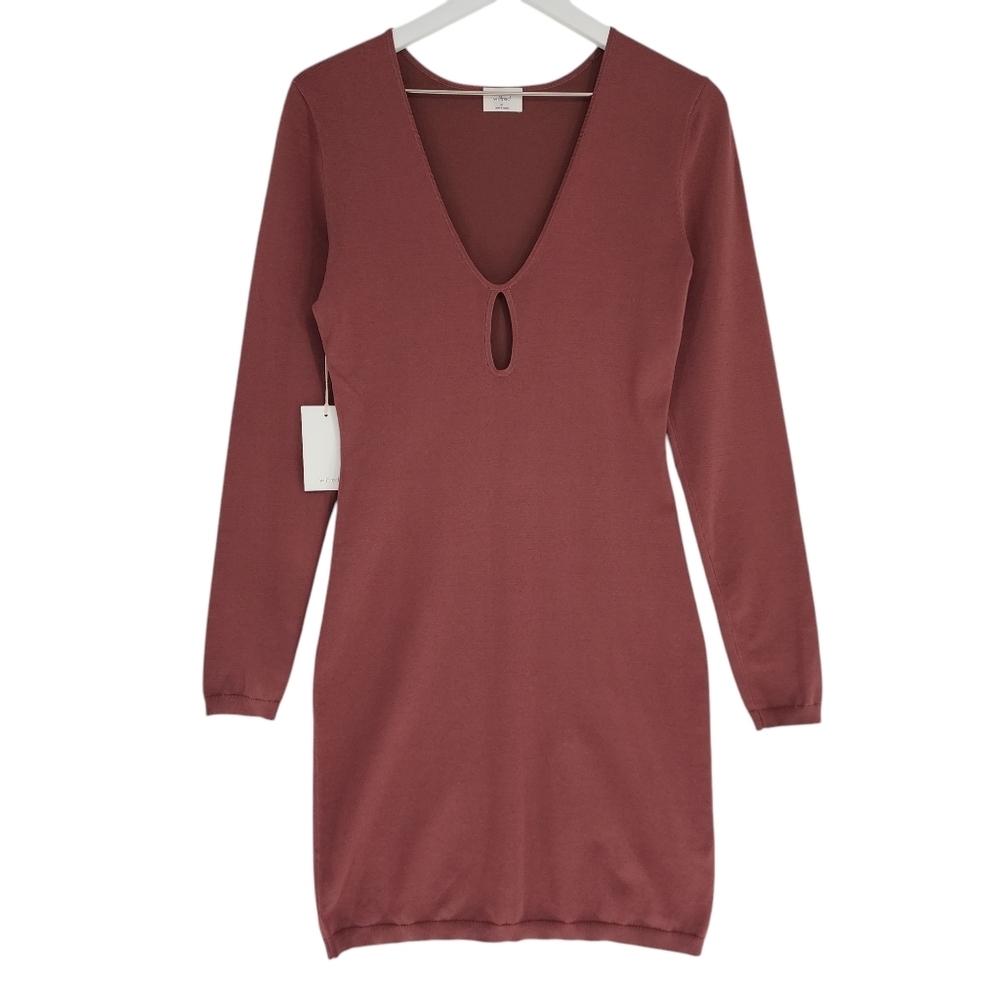 Wilfred Zelda Long Sleeve Bodycon Dress in Ashy Rose